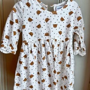 2T Old Navy White Dress with Cheetah and Dot Pattern